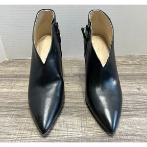 Cole Haan Viana Women's 9.5 Black Leather Mid Heel Ankle Booties  Minimalist